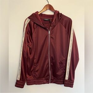 Wesc Y2K Burgundy Conspiracy Women’s Hoodie with Logo Accents Size XL
